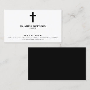One Sided Minimalist Church   Pastor & Ministry Business Card
