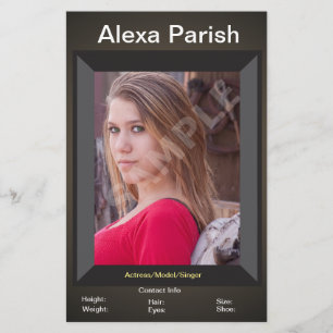 One Sided Model Head-shot Comp/Zed Card