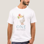 One Silly Daddy Goose Blue 1st Birthday T-Shirt<br><div class="desc">This cute "one silly daddy" dad/father's t-shirt features a goose with a party hat and balloons. Personalize it for your needs. You can find matching products at my store.</div>