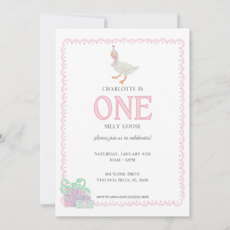 ONE Silly Goose 1er Invitation d'anniversaire