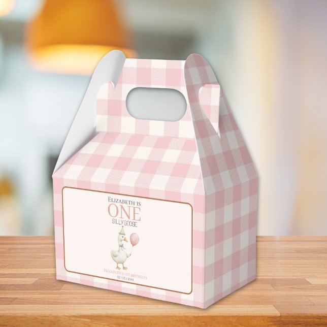 One Silly Goose 1st Birthday Girl Favor Box (Creator Uploaded)