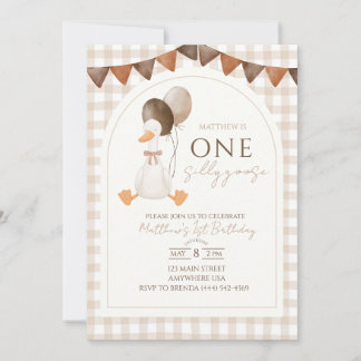 One Silly Goose 1st Birthday Invitation