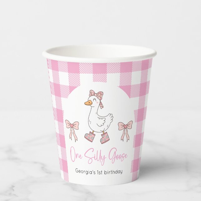 One Silly Goose 1st Birthday Paper Cups (Front)