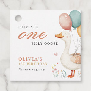 One Silly Goose 1st Birthday Party Favour Tags