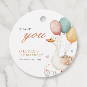 One Silly Goose 1st Birthday Party Favour Tags
