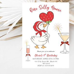 One Silly Goose 1st Birthday Party Invitation