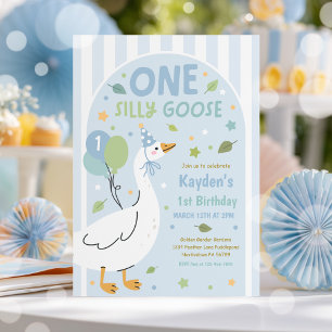One Silly Goose 1st Birthday Party Spring Birthday Invitation