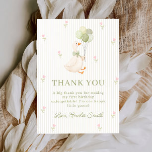 One Silly Goose Balloons Floral Thank You Card