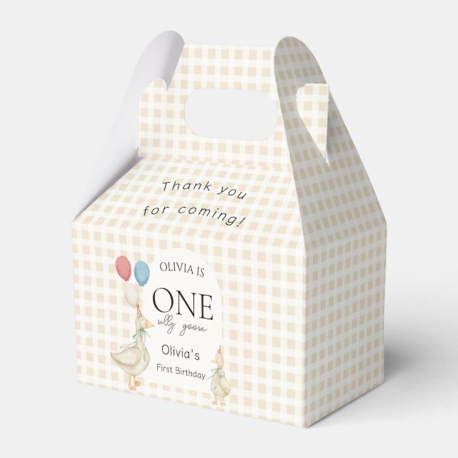 One Silly Goose Birthday  Favor Box (Front Side)