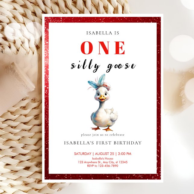 One silly goose birthday invitation (Creator Uploaded)