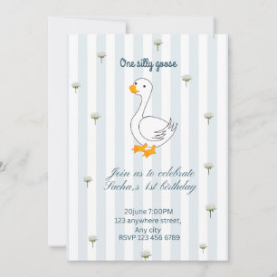 One Silly Goose Birthday Invitation card