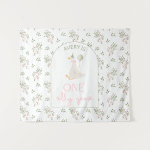 One Silly Goose Birthday Personalized Banner 1st  Tapestry
