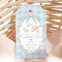One Silly Goose Blue Gingham Thank you