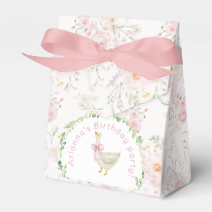 One Silly Goose Blush pink Bow Girl 1st Birthday  Favor Box