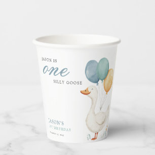 One Silly Goose Boy 1st Birthday Party Paper Cups