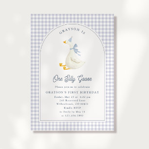 One Silly Goose Boy First Birthday  InvitatATION Invitation