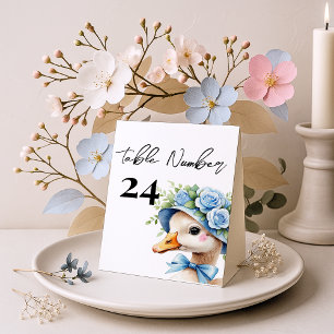 One Silly Goose Boy table number Pedestal Sign