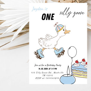One Silly Goose Boy's 1st Birthday Party Invitation