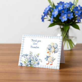 One Silly Goose Boy's First Birthday Thank You Card