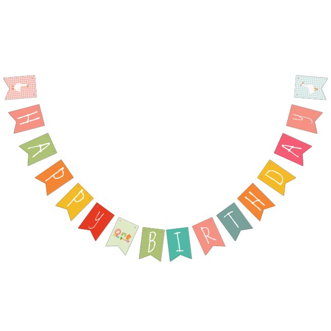 One Silly Goose Colourful First Birthday Bunting Flags (All)
