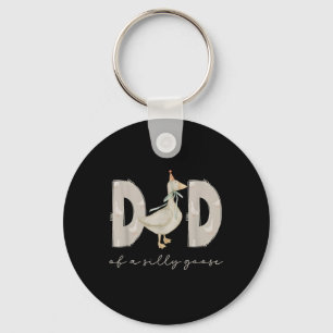 One Silly Goose Daddy 1st First Birthday Family 20 Keychain