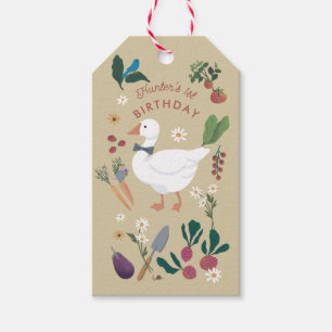 One Silly Goose Farmer Garden Theme Beige Gift Tags
