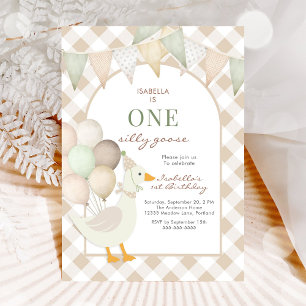 One Silly Goose First 1st Birthday Invitation