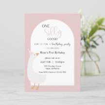 One Silly Goose First Birthday Invitation