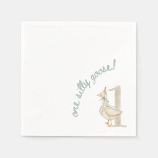 One Silly Goose First Birthday Napkin