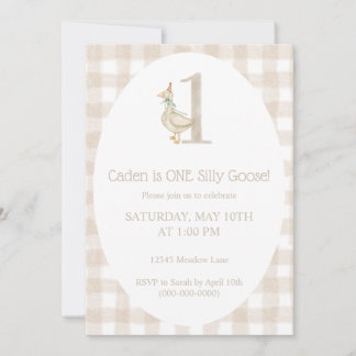 One Silly Goose First Birthday Party Invitation