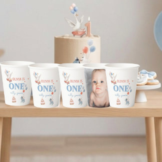 One Silly Goose First Birthday Photo Paper Cup