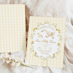 One Silly Goose Gender neutral 1st Birthday Invitation