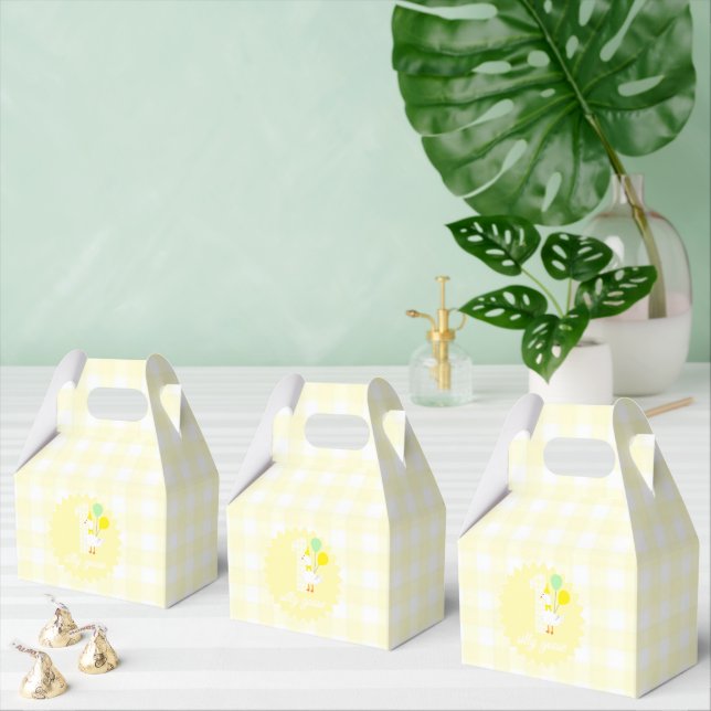 One Silly Goose Gingham 1st Birthday Favor Box (Multiple)