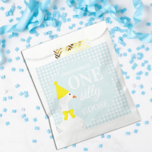One Silly Goose Gingham 1st Birthday Favour Bag
