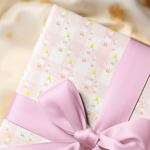 One Silly Goose Gingham 1st Birthday Wrapping Paper