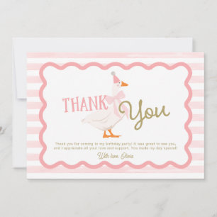One Silly Goose Girl 1st Birthday Thank You Card