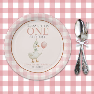 One Silly Goose Girl's Birthday 1st Party Paper Plate
