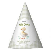 One Silly Goose Green Gingham Baby First Birthday