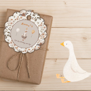 One Silly Goose Neutral 1st Birthday Party  Favour Tags