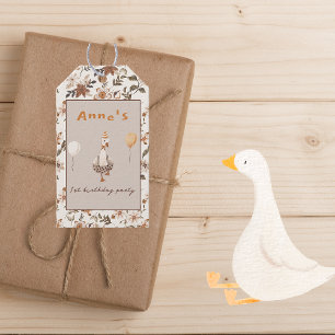 One Silly Goose Neutral 1st Birthday Party  Gift Tags