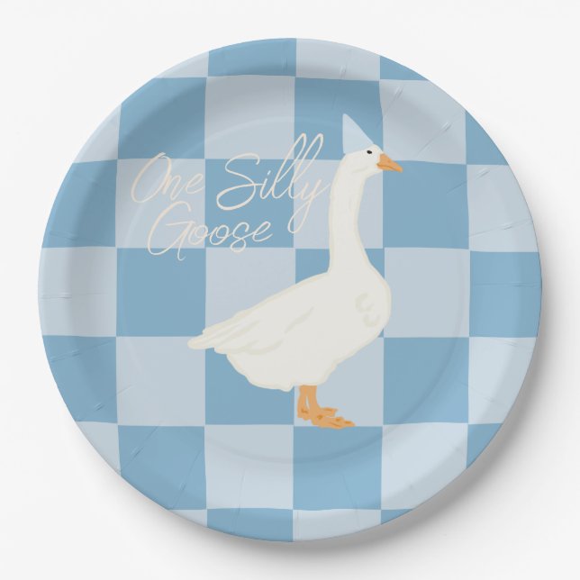 One Silly Goose  Paper Plate (Front)