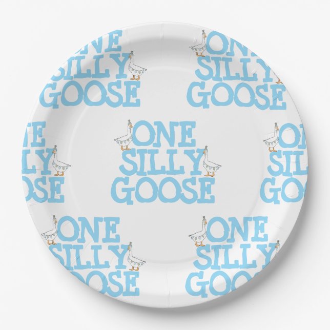 One Silly Goose  Paper Plate (Front)