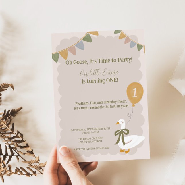 One Silly Goose Pastel Birthday Invitation (Creator Uploaded)