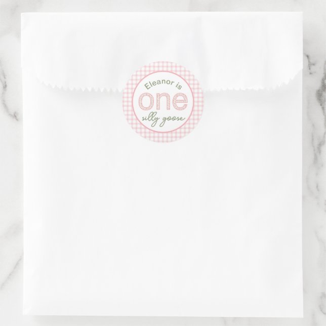  "One Silly Goose" Personalized Sticker (Bag)