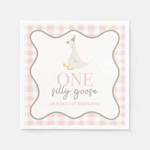 One Silly Goose pink and green Napkin