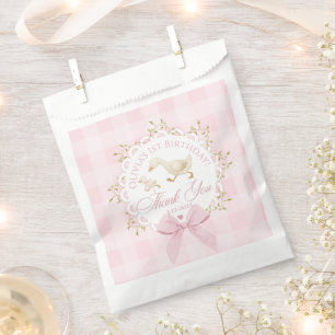 One Silly Goose Pink Gingham Whimsical Thank you Favour Bag