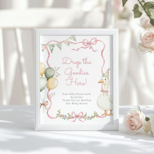 One Silly Goose Pink Girl Birthday Gifts Poster