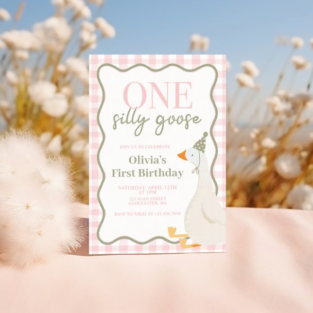 One Silly Goose pink Invitation (Creator Uploaded)