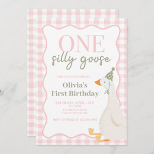 One Silly Goose pink Invitation