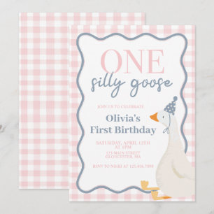 One Silly Goose pink Invitation